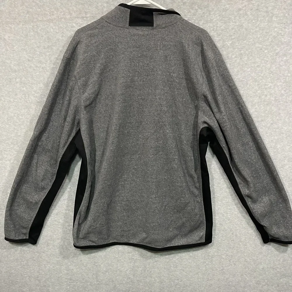 Banana Republic Shirt Men Large Grey Long Sleeve Mock Neck Pullover 1/4 Zip‎